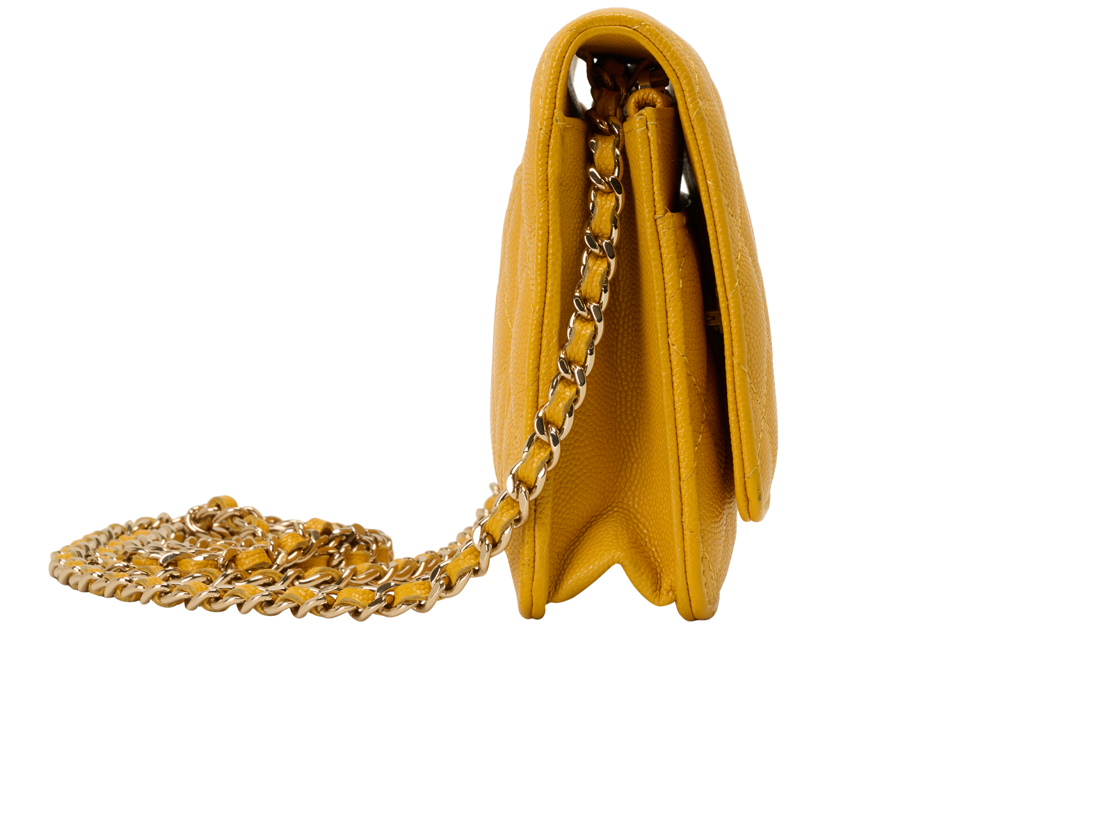 WOC, &pound;2,200, Handbags, Yellow, Caviar Leather, Side view